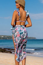 Ocean Chic - Bikini-Set mit bedrucktem V-Ausschnitt und Knoten
