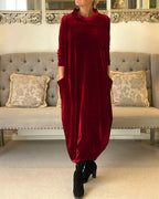 Charm - Samtkleid mit Taschen und Halskette