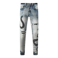 Skinny-Jeans mit Schlangenmuster - Eldric