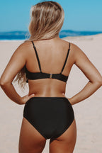 Ocean Chic - Schwarzes Bikini-Set mit gerippter Kordel