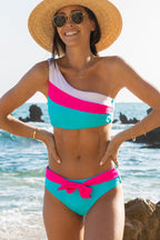 Ocean Chic - Ein-Schulter-Block-Krawatten-Bikiniset