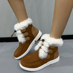 Winterliche Damenstiefelette mit Plüschoberfläche - Yseline