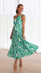 Cory - Ein-Schulter-Kleid mit Blumendruck