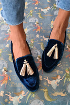 Samtige Loafer mit Quasten für Frauen - Hannah