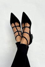 Damenschuhe mit dünnen Riemen und niedrigem Absatz - Aurore