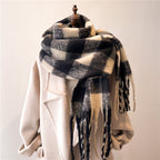 Weicher, gestrickter Unisex-Schal mit Karo-Effekt - Lioren