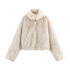 Damenmantel mit Pelzeffekt kurze Wintersilhouette - Dagny
