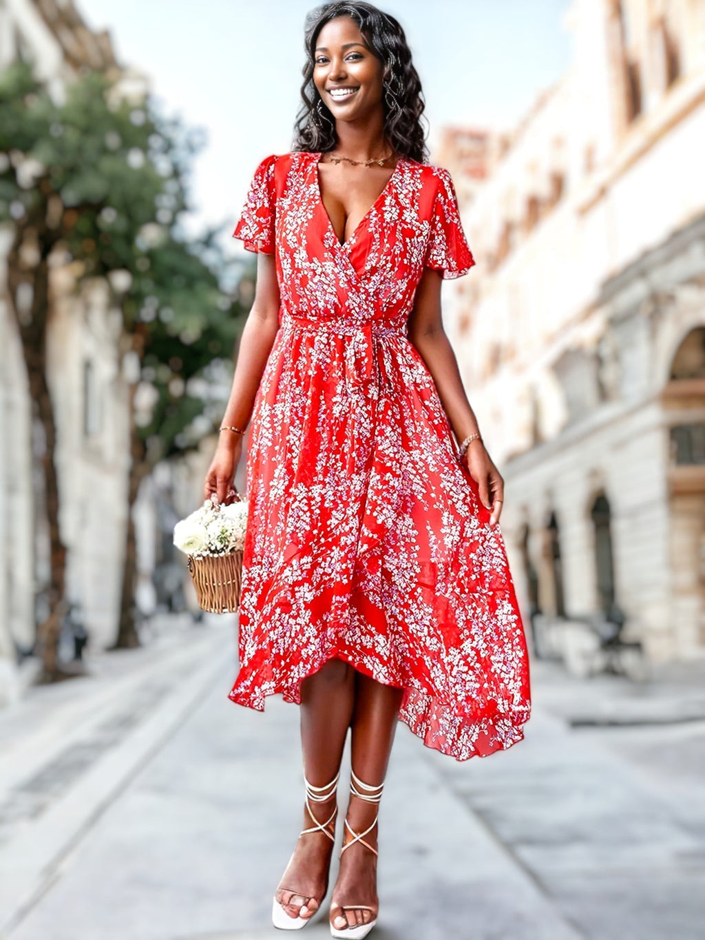 Kaly - Kleid mit böhmischem Blumendruck