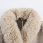 Damen Wollmantel mit Fleecekragen - Naeryn
