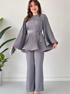 Elenor - Elegantes Damen-Sommer-Set Oberteil + Hose