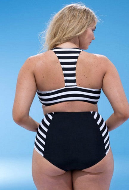 Mode Bikini mit geteilten Streifen