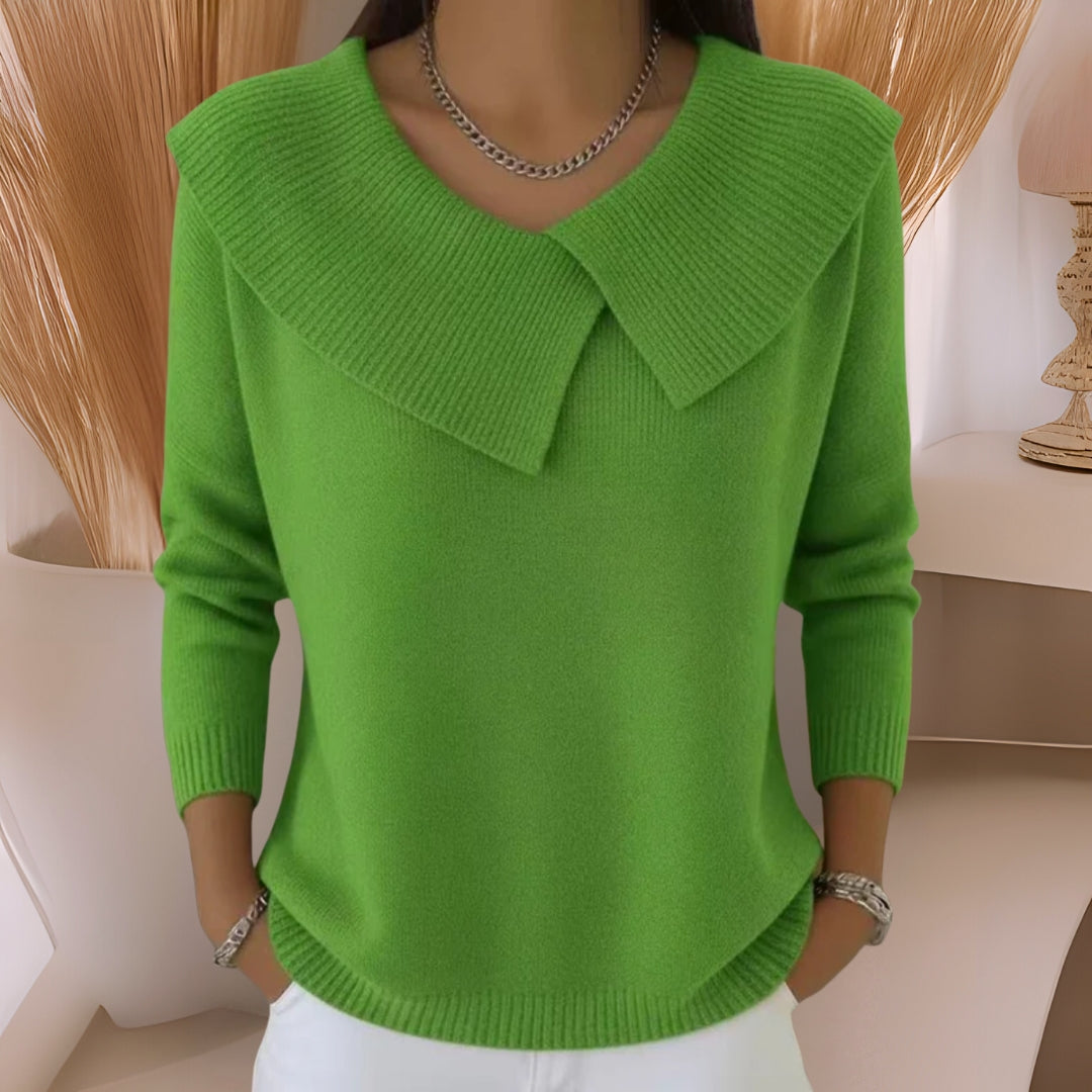 Strickpullover mit weichem Kragen Damen Warm und elegant zeitlose Raffinesse bequemer Tragekomfort - Jennifer