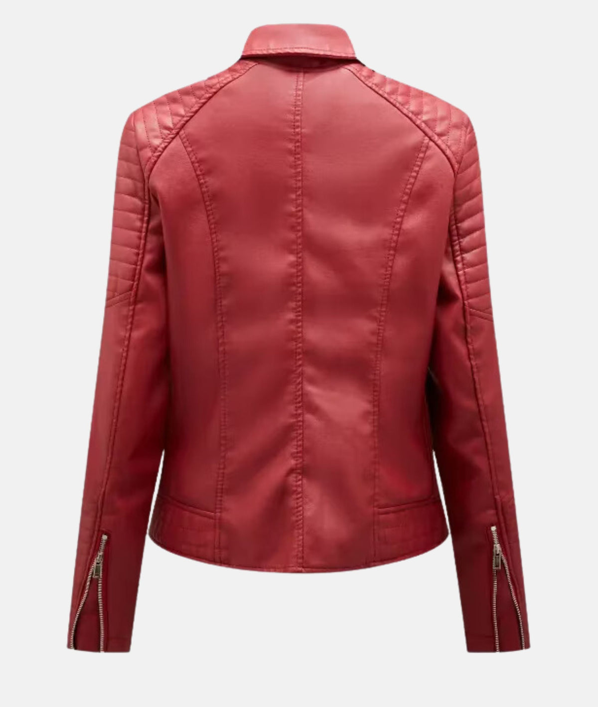 Biker-Lederjacke ohne Kapuze