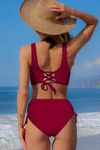 Ocean Chic - Bikiniset mit hoher Taille und seitlichem Kordelzug