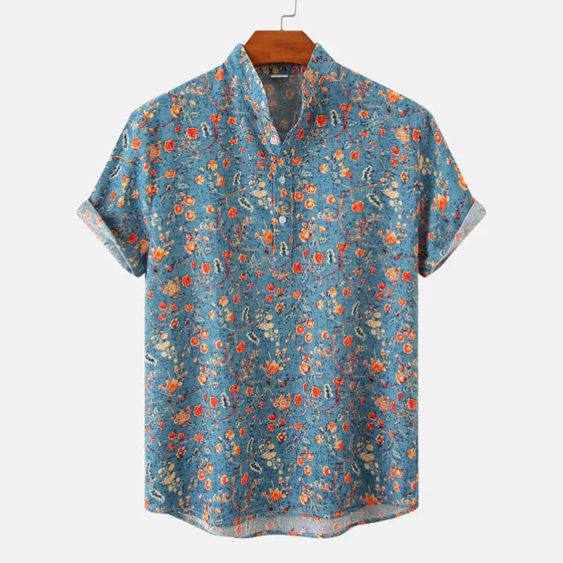 Herren Kurzarmhemd mit Print – Stilvoll