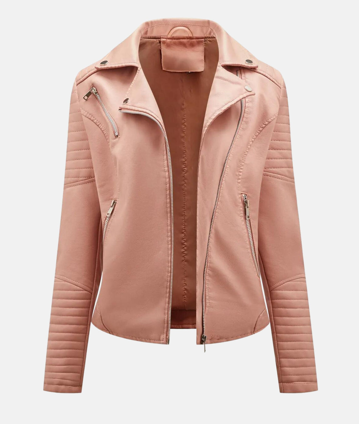 Biker-Lederjacke ohne Kapuze