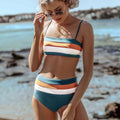 Ocean Chic - Bikini mit mittlerer Taille und Streifendruck