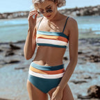 Ocean Chic - Bikini mit mittlerer Taille und Streifendruck