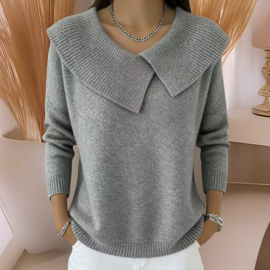 Strickpullover mit weichem Kragen Damen Warm und elegant zeitlose Raffinesse bequemer Tragekomfort - Jennifer