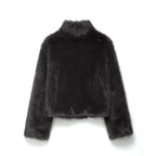 Damenmantel mit Pelzeffekt kurze Wintersilhouette - Dagny