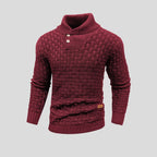 Herrenstrickpullover mit geknöpftem Rollkragen - Keldor