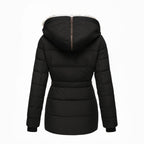 Wintermantel mit Fellfutter warmer stilvoller Damenmantel figurbetonte Passform - Anna
