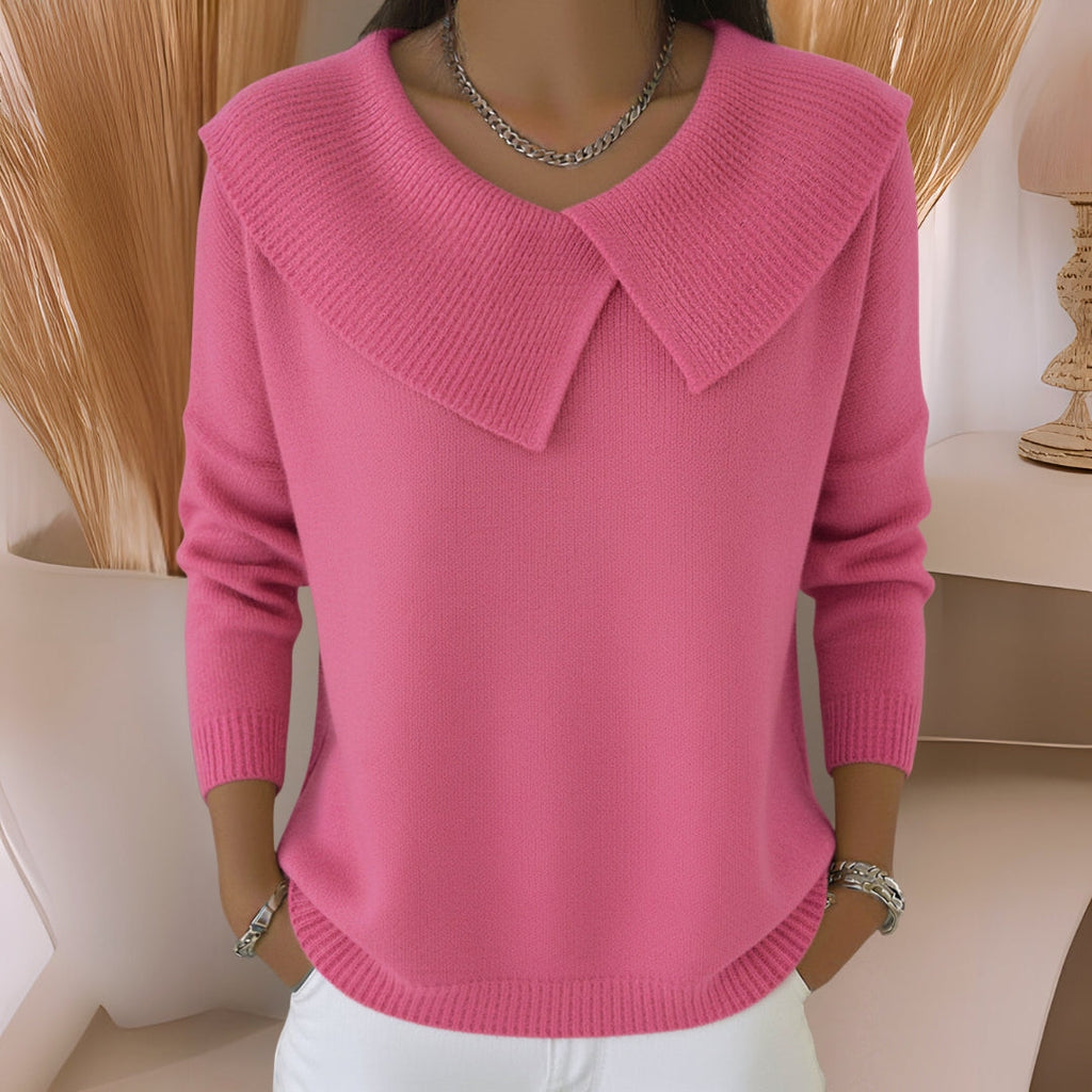 Strickpullover mit weichem Kragen Damen Warm und elegant zeitlose Raffinesse bequemer Tragekomfort - Jennifer