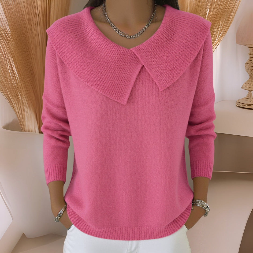Strickpullover mit weichem Kragen Damen Warm und elegant zeitlose Raffinesse bequemer Tragekomfort - Jennifer