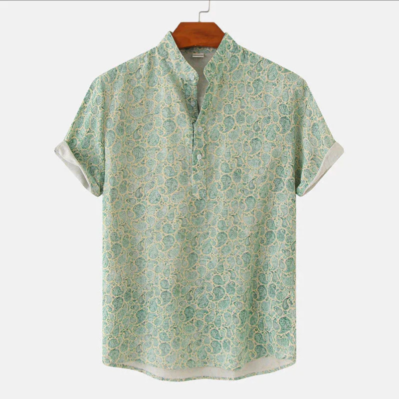 Herren Kurzarmhemd mit Print – Stilvoll