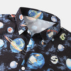 Gepunktetes Herren Kurzarm Hemd im Retro Look