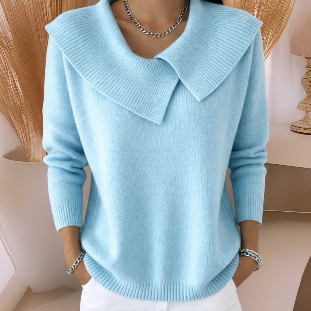 Strickpullover mit weichem Kragen Damen Warm und elegant zeitlose Raffinesse bequemer Tragekomfort - Jennifer