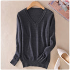 Damen Strickpullover mit V-Ausschnitt - Anika