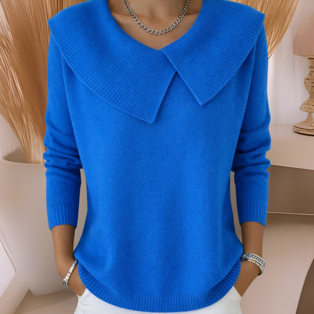 Strickpullover mit weichem Kragen Damen Warm und elegant zeitlose Raffinesse bequemer Tragekomfort - Jennifer
