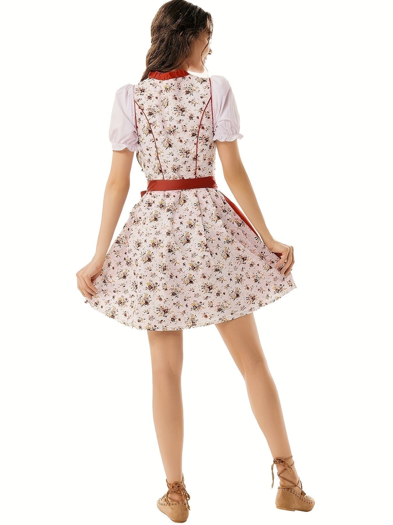Damen Mini Rot Oktoberfest Dirndl Kleid - Mathilde