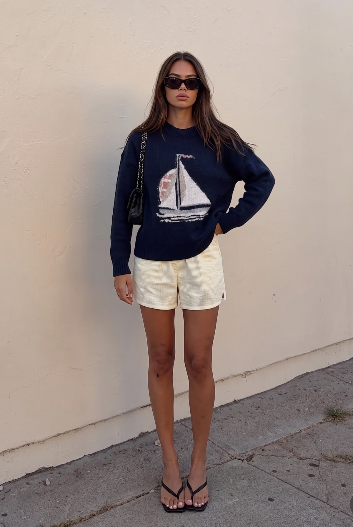 Pullover mit Segelbootmotiv
