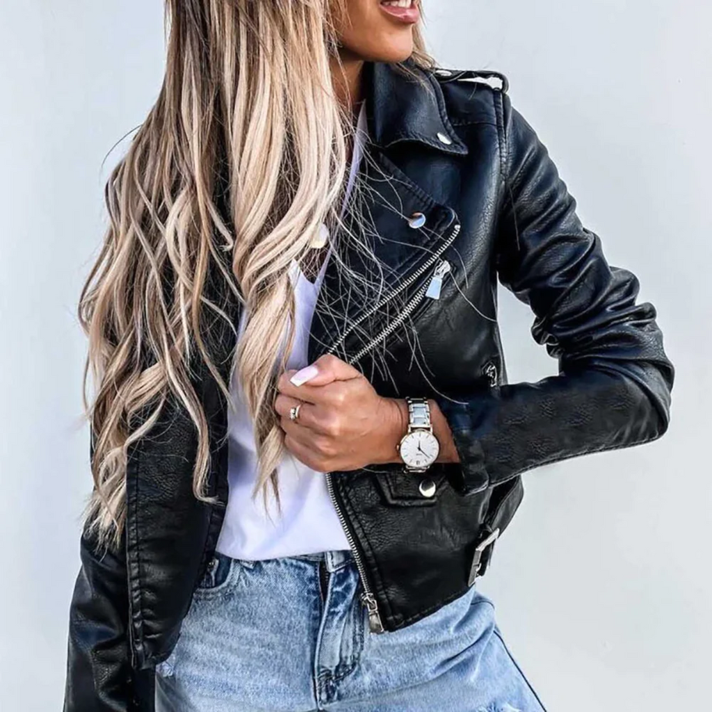Biker-Lederjacke mit markanter Optik