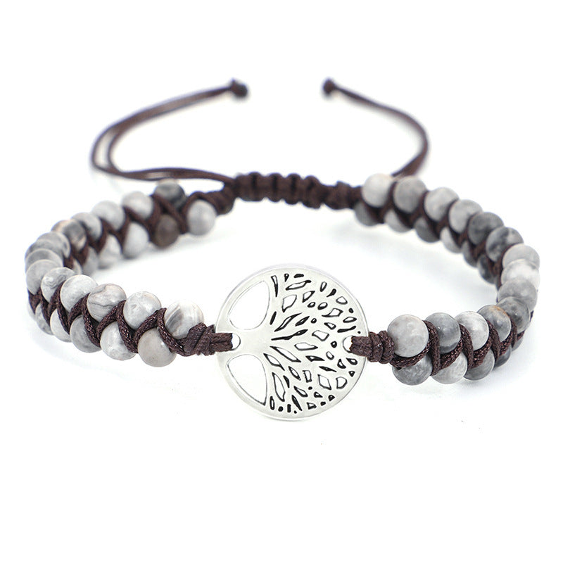 Yoga-Armband mit gewebtem Lebensbaum-Charme