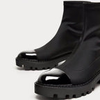 Gummistiefel mit Plateausohle und fester Sohle für Damen - Zyrvek