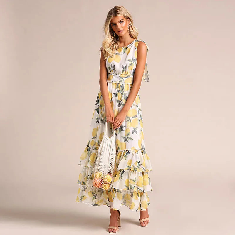 Margaret - ärmelloses Kleid mit Druck