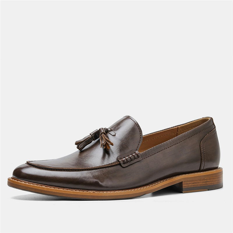 Modische Leder Slipper mit Quasten für Männer - Kaster