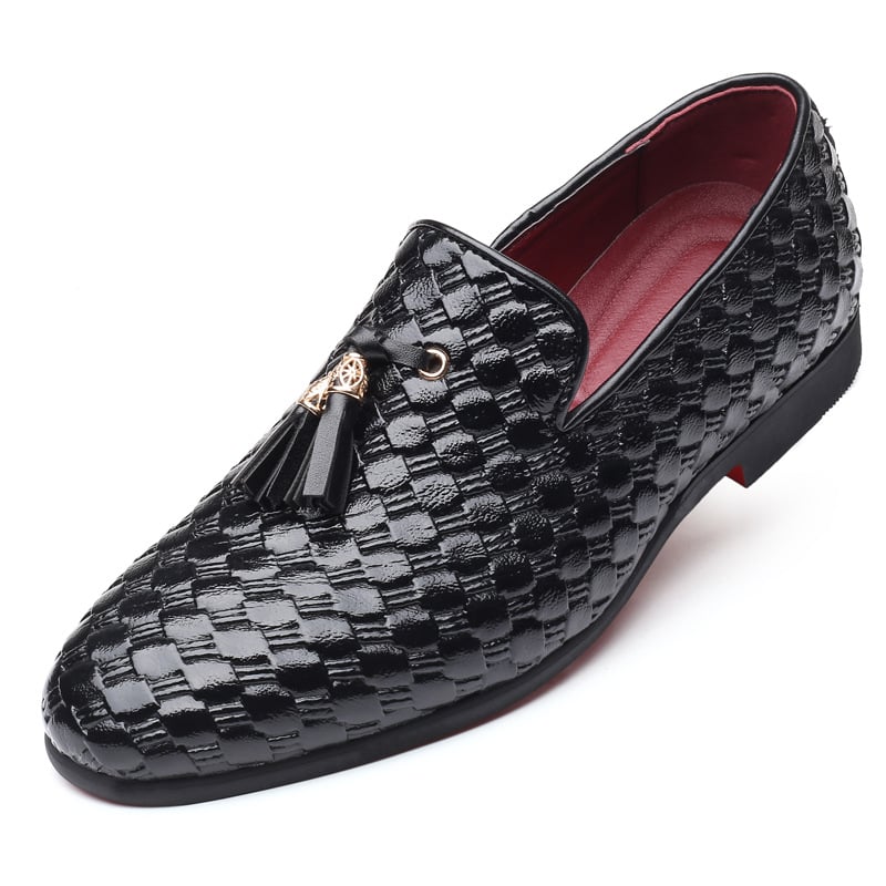 Herren Slipper aus Lackleder mit Quasten - Feiyang