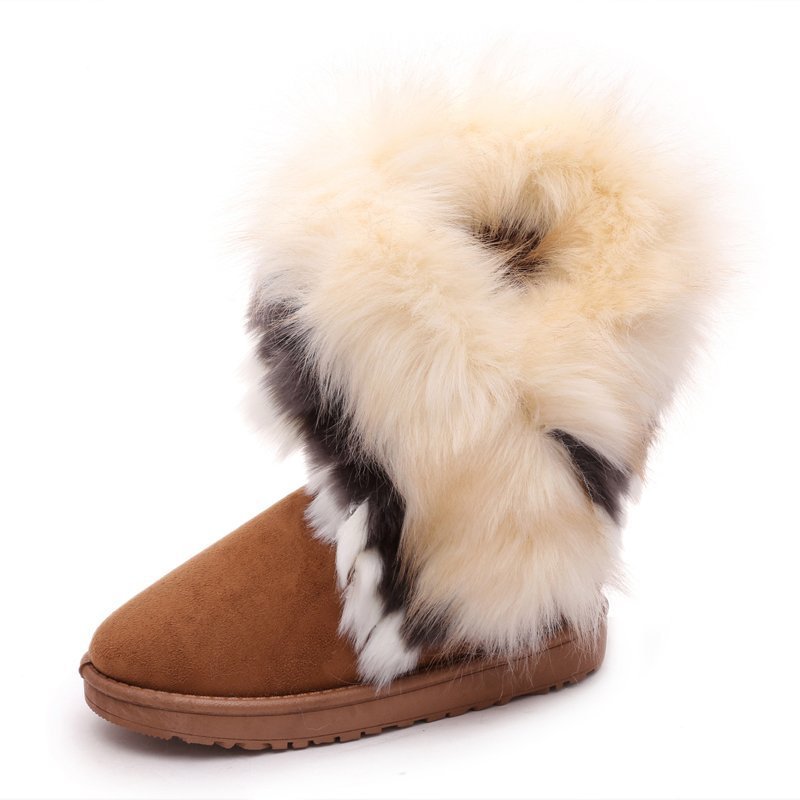 Modische Schneestiefel für Damen mit flauschiger Oberfläche - Yina