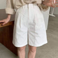 Damen-Shorts aus Leinen mit hoher Taille und geradem Schnitt - Clara