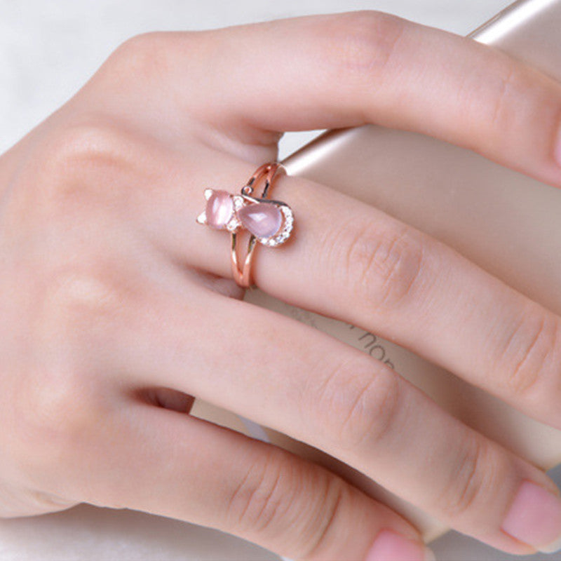Ring mit Katzenkristall für Frauen - Liora