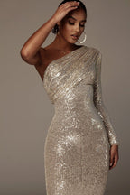 Damen Paillettenkleid mit asymmetrischem Effekt - Vanessa
