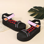 Damen Plateausandalen mit geflochtenen Riemen - Nadia