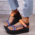 Damen Plateausandalen mit geflochtenen Riemen - Nadia
