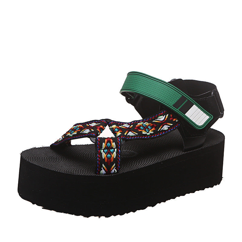 Damen Plateausandalen mit geflochtenen Riemen - Nadia