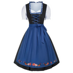 Damen Dirndl Kleid Grau-Rosa mit Stickdetails - Helga