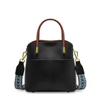 Damen-Eimertasche aus genarbtem Leder mit doppeltem Henkel - Emilia